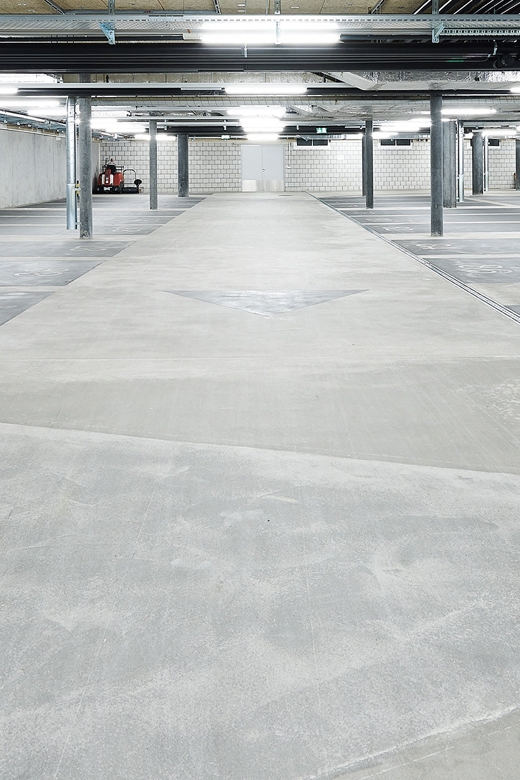 Greenline Beton Autoeinstellhalle Belag Betonbeschichtung einer Tiefgarage